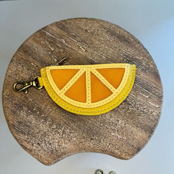 ORANGE Portland Leather Fruit Pouch NEW Fast Ship Gift - Picture 1 of 4